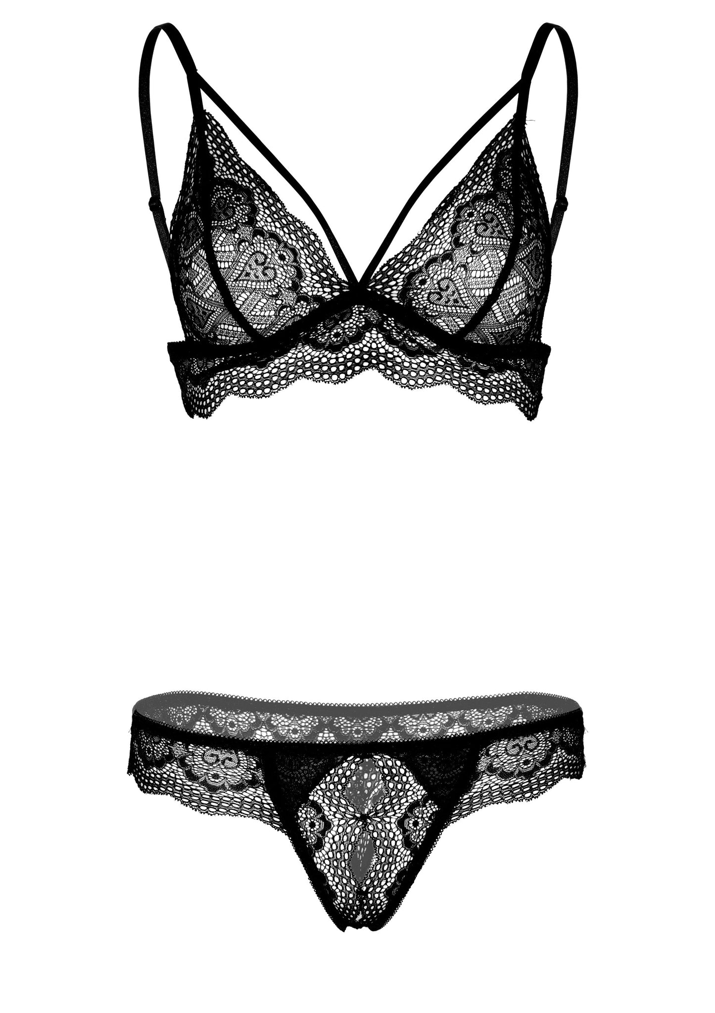 Completo intimo Bra and Crotchless Panty