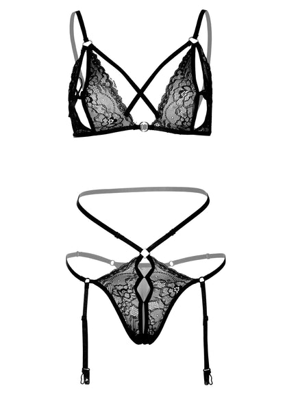 Completo intimo donna 2PC Peek-a-Boo Bra and Panty