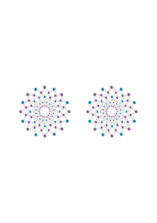 Copricapezzoli con strass Pasties Charm III blue & purple